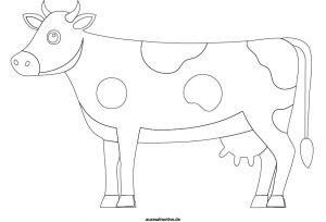 Ausmalbild-Vorschau: braune Kuh – für Kinder im Kindergarten