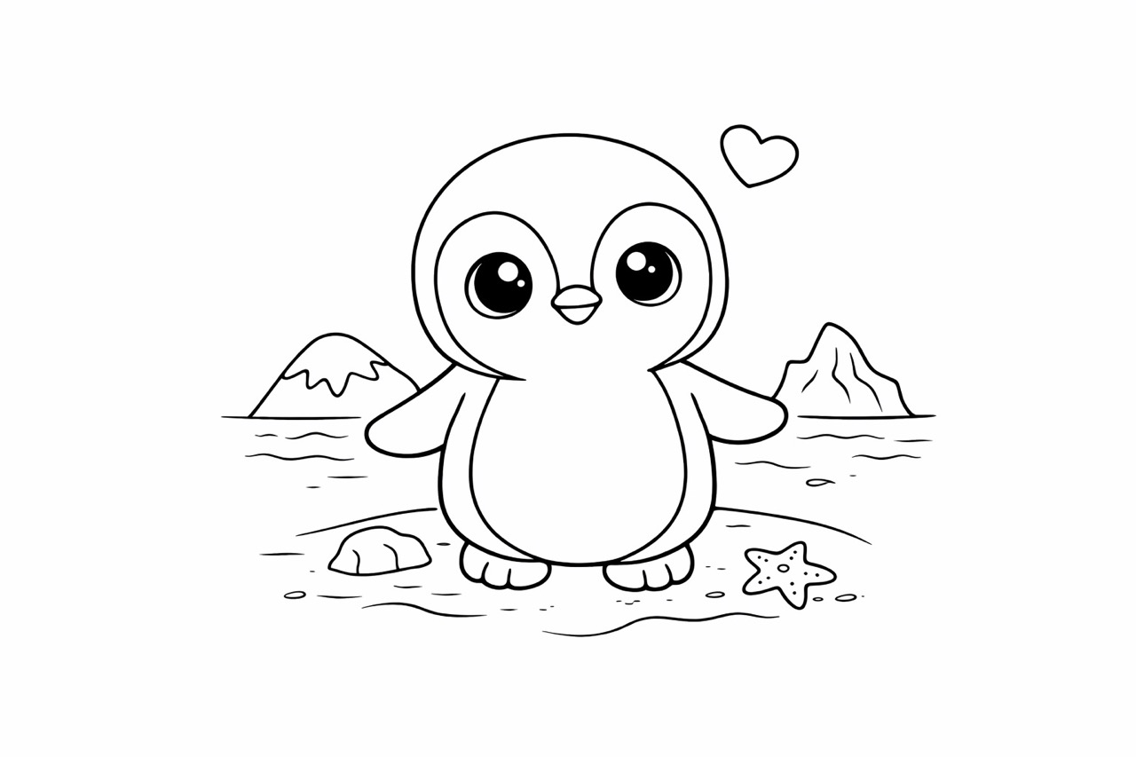 Baby Pinguin Ausmalbild
