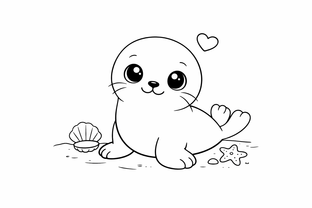 Baby Seehund Ausmalbild
