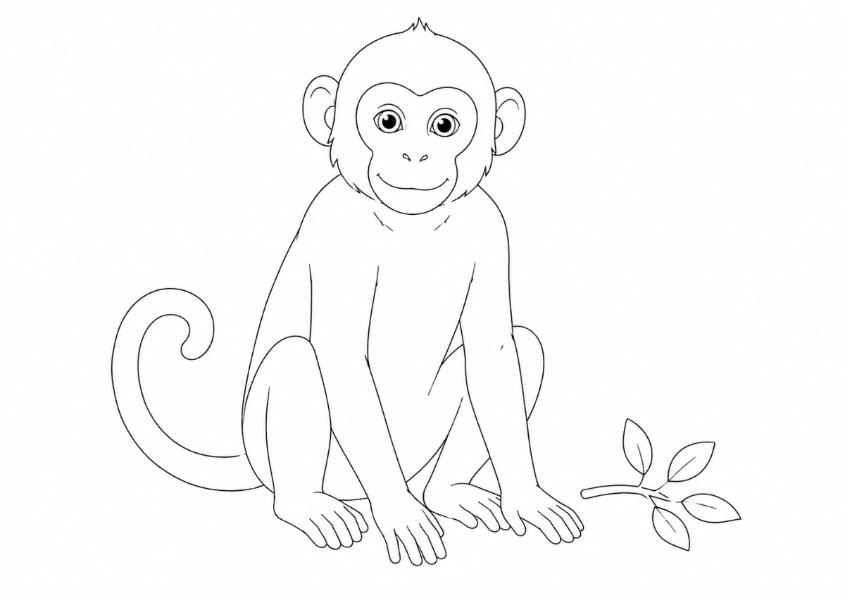 Affe Ausmalbild zum Ausdrucken