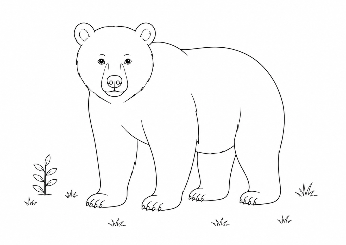 Bär Ausmalbild zum Ausdrucken