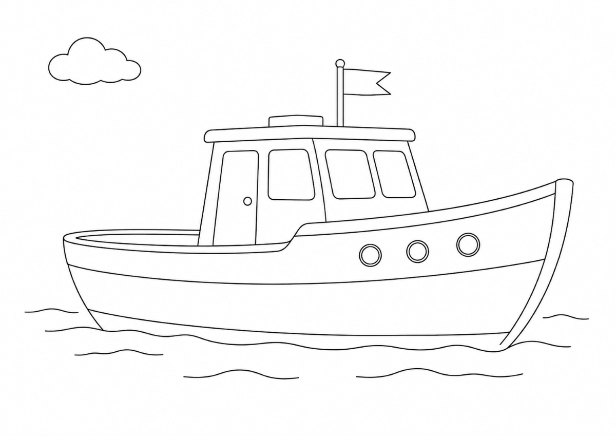 Boot Ausmalbild zum Ausdrucken