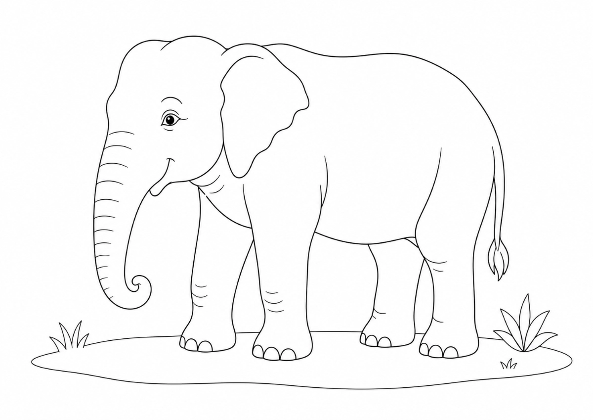 Elefant Ausmalbild zum Ausdrucken