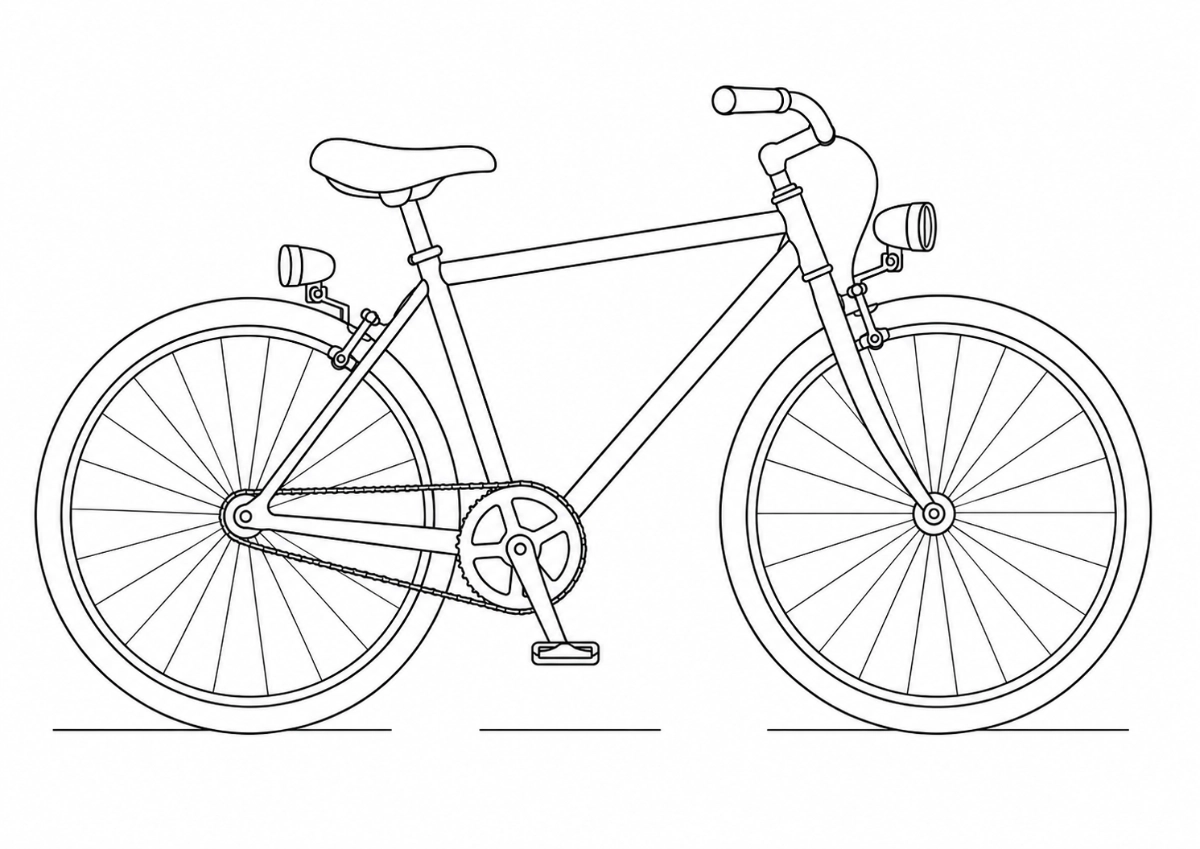 Fahrrad Ausmalbild zum Ausdrucken