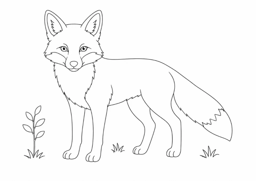 Fuchs Ausmalbild zum Ausdrucken