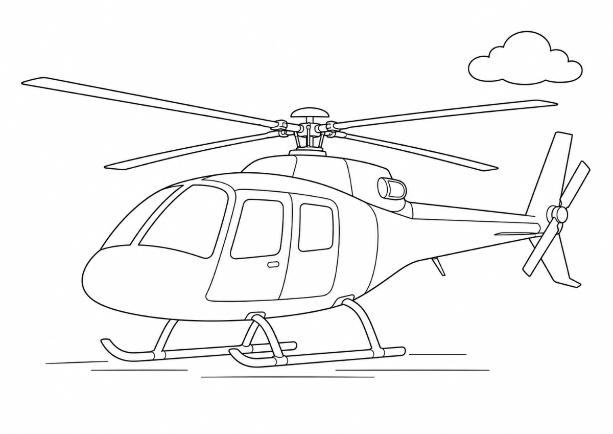 Hubschrauber Ausmalbild zum Ausdrucken