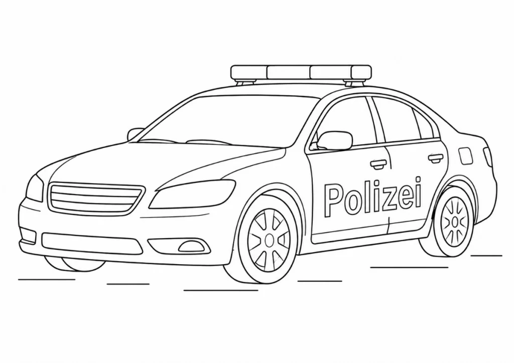 Polizeiauto Ausmalbild zum Ausdrucken