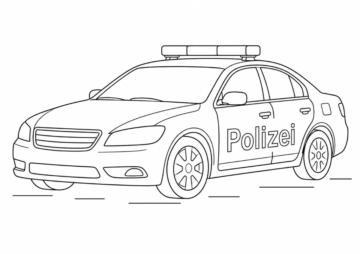 Polizeiauto Ausmalbild zum Ausdrucken