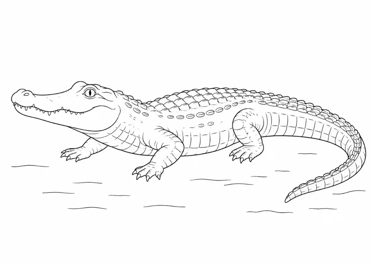 Krokodil Ausmalbild zum Ausdrucken