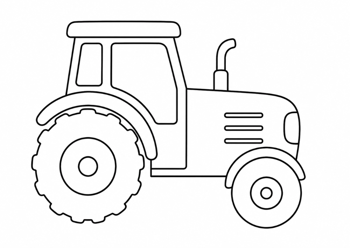 Einfaches Traktor Ausmalbild kostenlos zum Ausdrucken