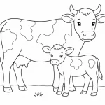 Kuh und Kalb Ausmalbild kostenlos zum Ausdrucken